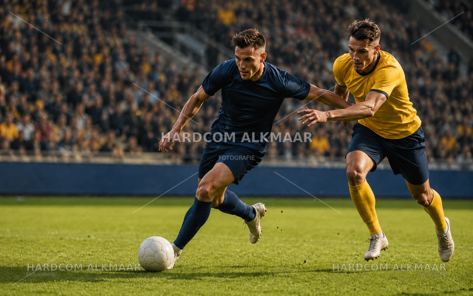 Actiefoto tijdens een voetbalwedstrijd
