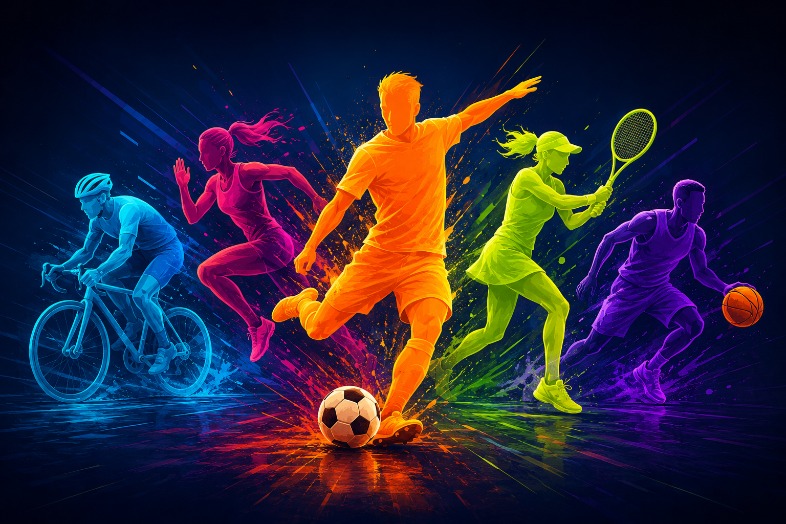 Kleurrijk beeld met verschillende sporten